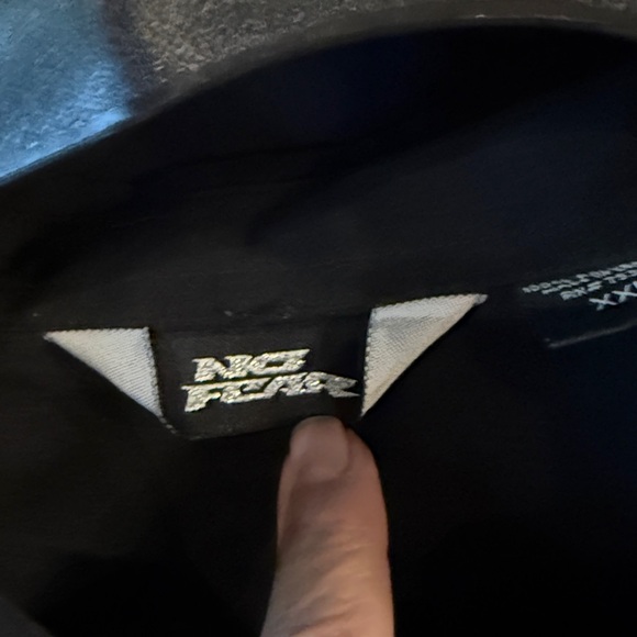 No Fear Vintage Short Sleeve Button Down XXL Black embroidered Vintage Rare Y2K - Picture 3 of 6